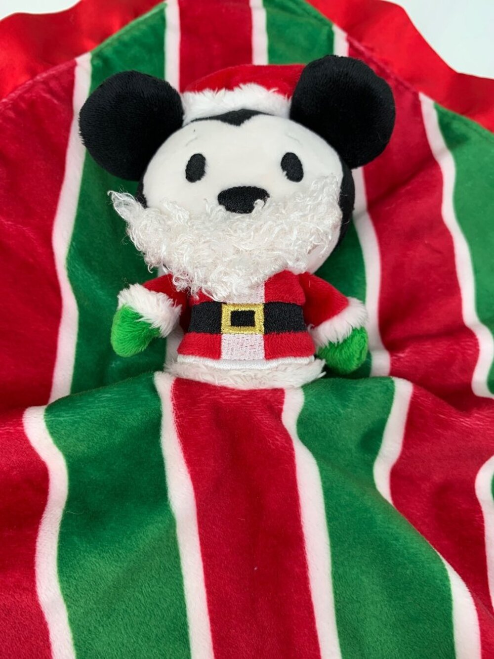 Hallmark Disney Itty Bittys Holiday Mickey Mouse Santa Lovey Blanket Red Green S